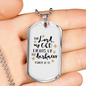 God Lights Up Psalm 18:28 Necklace Stainless Steel or 18k Gold Dog Tag 24" Chain-Express Your Love Gifts