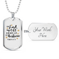 God Lights Up Psalm 18:28 Necklace Stainless Steel or 18k Gold Dog Tag 24" Chain-Express Your Love Gifts