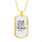God Lights Up Psalm 18:28 Necklace Stainless Steel or 18k Gold Dog Tag 24" Chain-Express Your Love Gifts