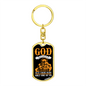 God Loves Each Of Us Orange Keychain Stainless Steel or 18k Gold Dog Tag Keyring-Express Your Love Gifts