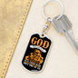 God Loves Each Of Us Orange Keychain Stainless Steel or 18k Gold Dog Tag Keyring-Express Your Love Gifts