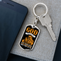 God Loves Each Of Us Orange Keychain Stainless Steel or 18k Gold Dog Tag Keyring-Express Your Love Gifts