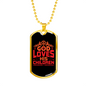 God Loves His Children Necklace Stainless Steel or 18k Gold Dog Tag 24" Chain-Express Your Love Gifts