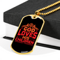 God Loves His Children Necklace Stainless Steel or 18k Gold Dog Tag 24" Chain-Express Your Love Gifts