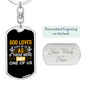 God Loves Keychain Stainless Steel or 18k Gold Dog Tag Keyring-Express Your Love Gifts