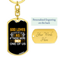 God Loves Keychain Stainless Steel or 18k Gold Dog Tag Keyring-Express Your Love Gifts