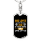 God Loves Keychain Stainless Steel or 18k Gold Dog Tag Keyring-Express Your Love Gifts