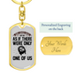 God Loves Us Crown Keychain Stainless Steel or 18k Gold Dog Tag Keyring-Express Your Love Gifts