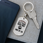 God Loves Us Crown Keychain Stainless Steel or 18k Gold Dog Tag Keyring-Express Your Love Gifts