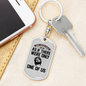 God Loves Us Crown Keychain Stainless Steel or 18k Gold Dog Tag Keyring-Express Your Love Gifts