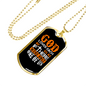 God Loves Us Orange Necklace Stainless Steel or 18k Gold Dog Tag 24" Chain-Express Your Love Gifts