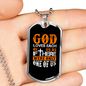 God Loves Us Orange Necklace Stainless Steel or 18k Gold Dog Tag 24" Chain-Express Your Love Gifts