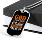 God Loves Us Orange Necklace Stainless Steel or 18k Gold Dog Tag 24" Chain-Express Your Love Gifts