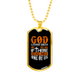 God Loves Us Orange Necklace Stainless Steel or 18k Gold Dog Tag 24" Chain-Express Your Love Gifts
