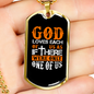 God Loves Us Orange Necklace Stainless Steel or 18k Gold Dog Tag 24" Chain-Express Your Love Gifts