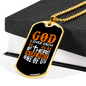 God Loves Us Orange Necklace Stainless Steel or 18k Gold Dog Tag 24" Chain-Express Your Love Gifts