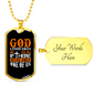 God Loves Us Orange Necklace Stainless Steel or 18k Gold Dog Tag 24" Chain-Express Your Love Gifts