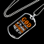 God Loves Us Orange Necklace Stainless Steel or 18k Gold Dog Tag 24" Chain-Express Your Love Gifts