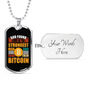 God Made Bitcoin Crypto Necklace Stainless Steel or 18k Gold Dog Tag 24" Chain-Express Your Love Gifts