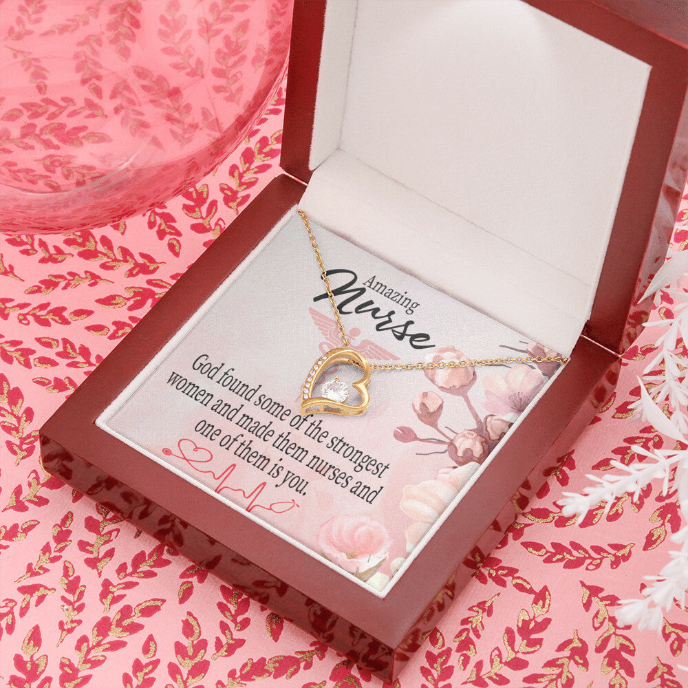 God Made Nurses Healthcare Medical Worker Nurse Appreciation Gift Forever Necklace w Message Card-Express Your Love Gifts
