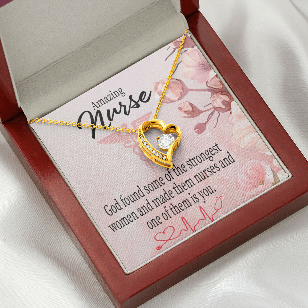 God Made Nurses Healthcare Medical Worker Nurse Appreciation Gift Forever Necklace w Message Card-Express Your Love Gifts