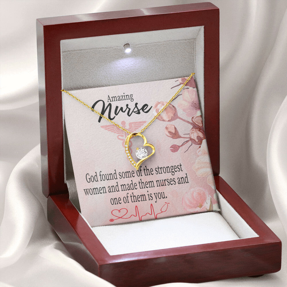 God Made Nurses Healthcare Medical Worker Nurse Appreciation Gift Forever Necklace w Message Card-Express Your Love Gifts