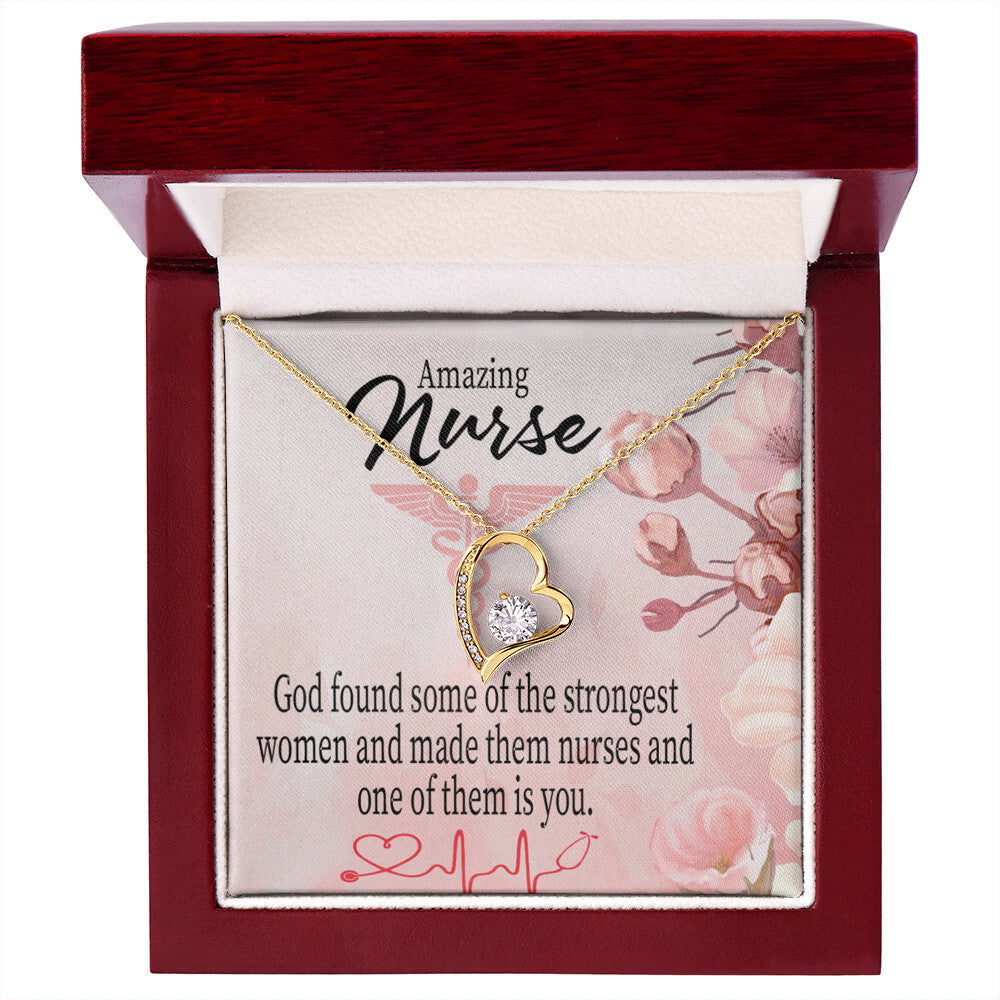 God Made Nurses Healthcare Medical Worker Nurse Appreciation Gift Forever Necklace w Message Card-Express Your Love Gifts