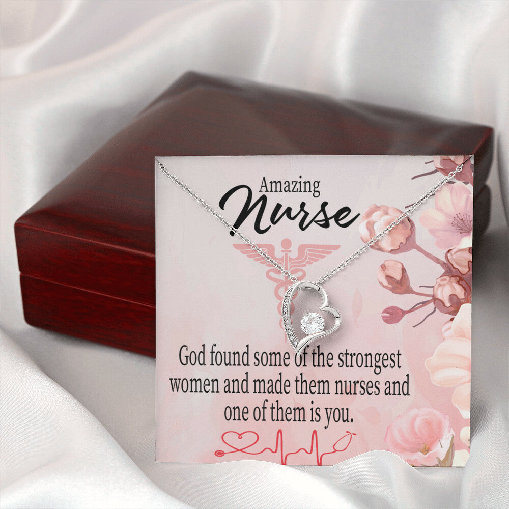 God Made Nurses Healthcare Medical Worker Nurse Appreciation Gift Forever Necklace w Message Card-Express Your Love Gifts