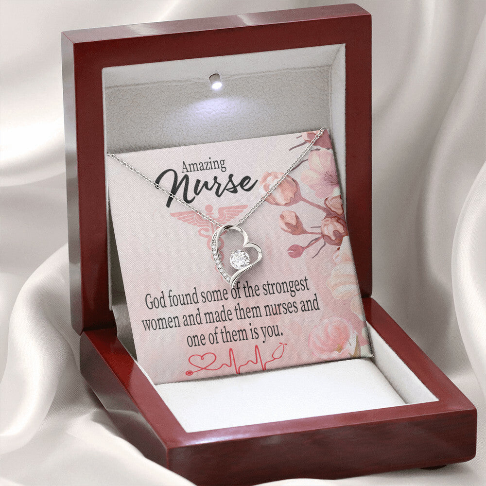 God Made Nurses Healthcare Medical Worker Nurse Appreciation Gift Forever Necklace w Message Card-Express Your Love Gifts