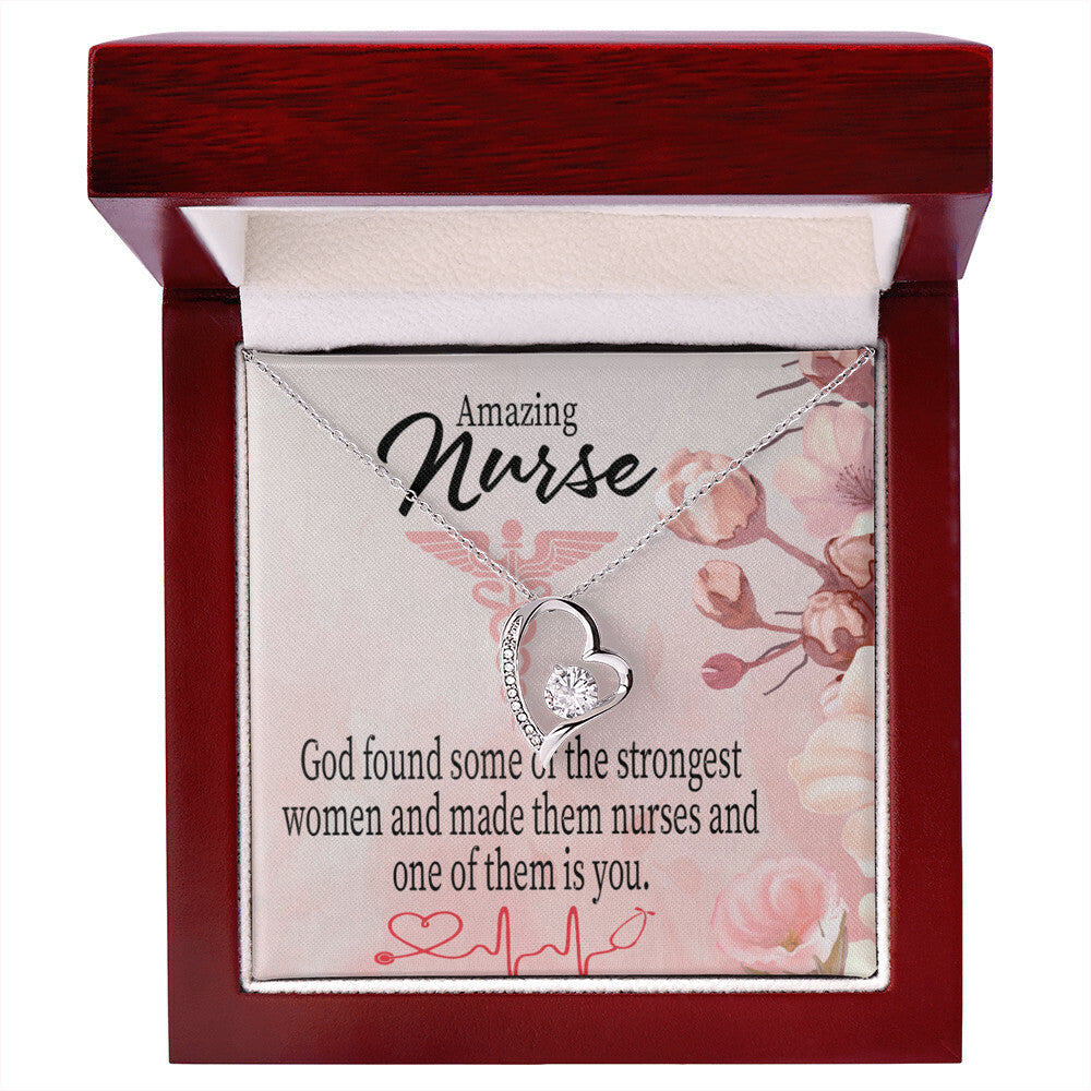 God Made Nurses Healthcare Medical Worker Nurse Appreciation Gift Forever Necklace w Message Card-Express Your Love Gifts