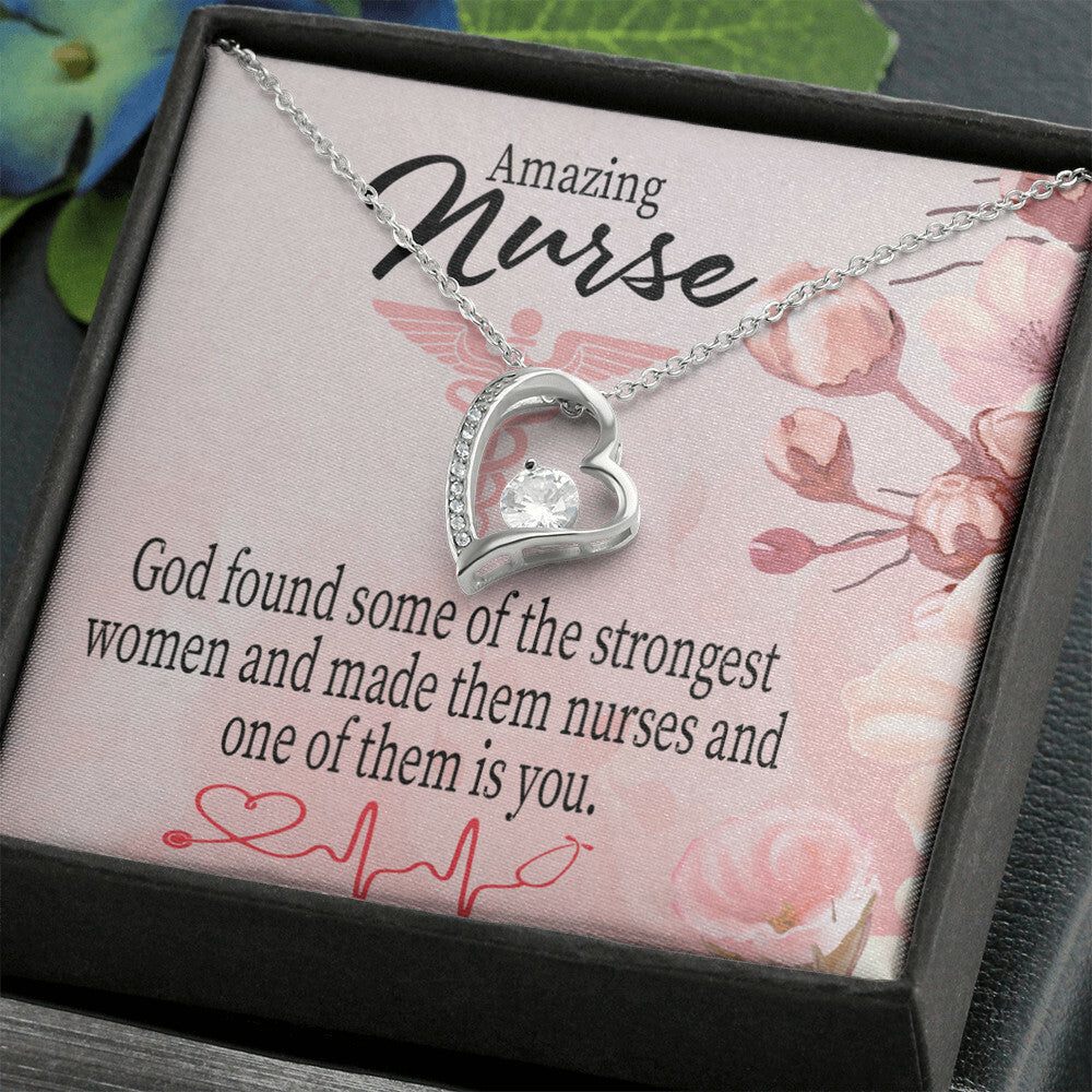 God Made Nurses Healthcare Medical Worker Nurse Appreciation Gift Forever Necklace w Message Card-Express Your Love Gifts
