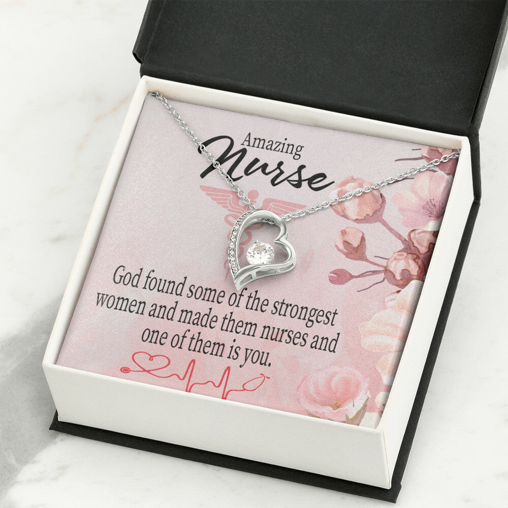 God Made Nurses Healthcare Medical Worker Nurse Appreciation Gift Forever Necklace w Message Card-Express Your Love Gifts
