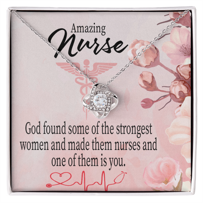 God Made Nurses Healthcare Medical Worker Nurse Appreciation Gift Infinity Knot Necklace Message Card-Express Your Love Gifts