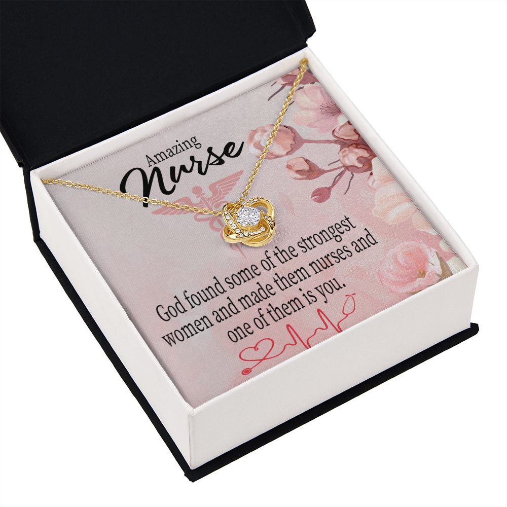 God Made Nurses Healthcare Medical Worker Nurse Appreciation Gift Infinity Knot Necklace Message Card-Express Your Love Gifts