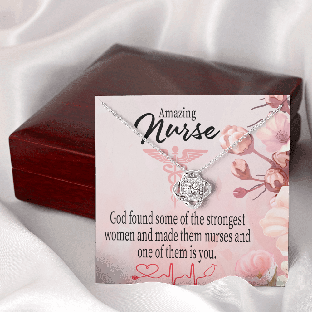 God Made Nurses Healthcare Medical Worker Nurse Appreciation Gift Infinity Knot Necklace Message Card-Express Your Love Gifts