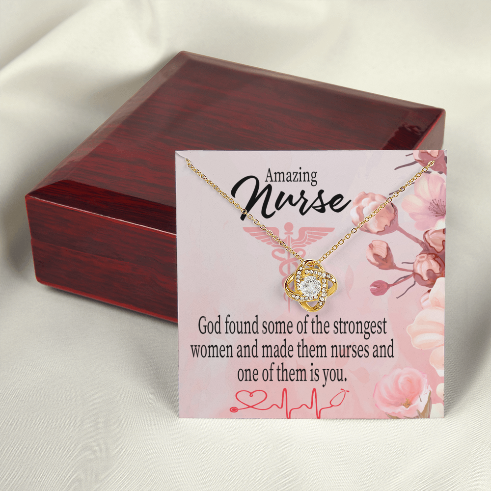 God Made Nurses Healthcare Medical Worker Nurse Appreciation Gift Infinity Knot Necklace Message Card-Express Your Love Gifts
