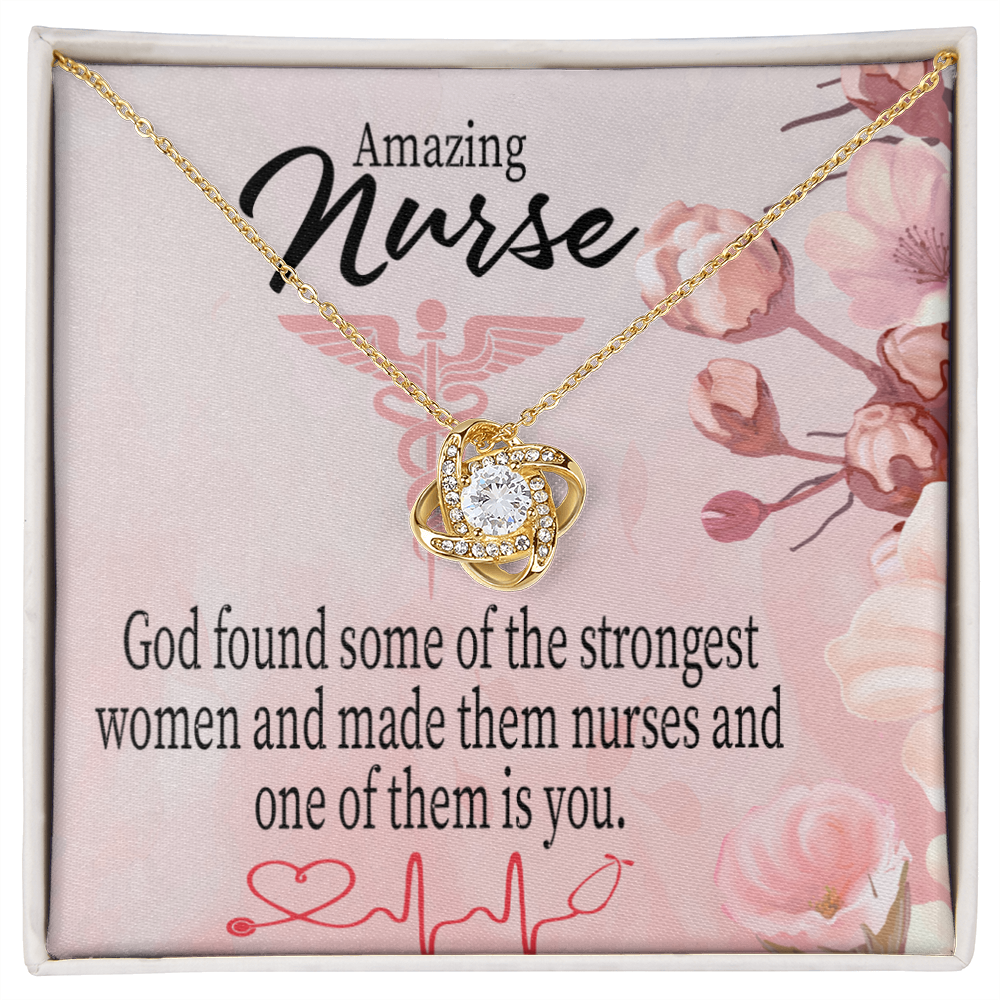 God Made Nurses Healthcare Medical Worker Nurse Appreciation Gift Infinity Knot Necklace Message Card-Express Your Love Gifts