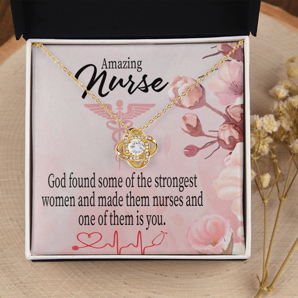 God Made Nurses Healthcare Medical Worker Nurse Appreciation Gift Infinity Knot Necklace Message Card-Express Your Love Gifts