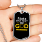 God My Father Necklace Stainless Steel or 18k Gold Dog Tag 24" Chain-Express Your Love Gifts
