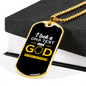God My Father Necklace Stainless Steel or 18k Gold Dog Tag 24" Chain-Express Your Love Gifts