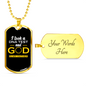 God My Father Necklace Stainless Steel or 18k Gold Dog Tag 24" Chain-Express Your Love Gifts