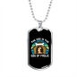God of Frolic Blue Necklace Stainless Steel or 18k Gold Dog Tag 24" Chain-Express Your Love Gifts