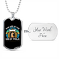 God of Frolic Blue Necklace Stainless Steel or 18k Gold Dog Tag 24" Chain-Express Your Love Gifts