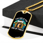 God of Frolic Blue Necklace Stainless Steel or 18k Gold Dog Tag 24" Chain-Express Your Love Gifts
