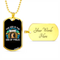 God of Frolic Blue Necklace Stainless Steel or 18k Gold Dog Tag 24" Chain-Express Your Love Gifts