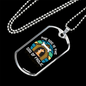 God of Frolic Blue Necklace Stainless Steel or 18k Gold Dog Tag 24" Chain-Express Your Love Gifts