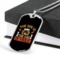God of Frolic Dog House Orange Necklace Stainless Steel or 18k Gold Dog Tag 24" Chain-Express Your Love Gifts
