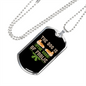 God of Frolic Green Necklace Stainless Steel or 18k Gold Dog Tag 24" Chain-Express Your Love Gifts