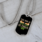 God of Frolic Green Necklace Stainless Steel or 18k Gold Dog Tag 24" Chain-Express Your Love Gifts