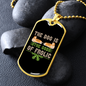 God of Frolic Green Necklace Stainless Steel or 18k Gold Dog Tag 24" Chain-Express Your Love Gifts